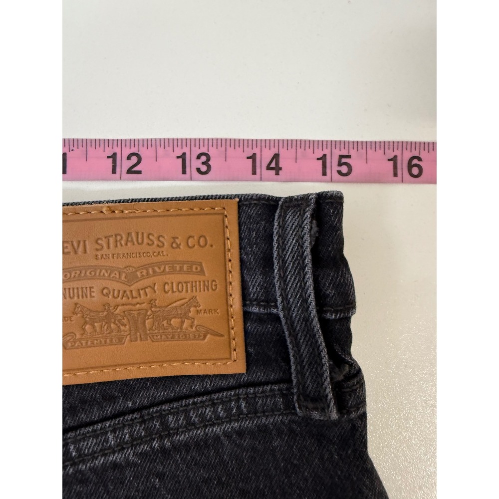 Levi's Ribcage Straight Ankle Jeans Size 30 Black Super High Rise - Picture 4 of 7